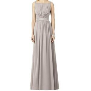 After Six NEW The Dessy 6729 Lux Chiffon Bridesmaid Formal Gown Dress Grey 10
